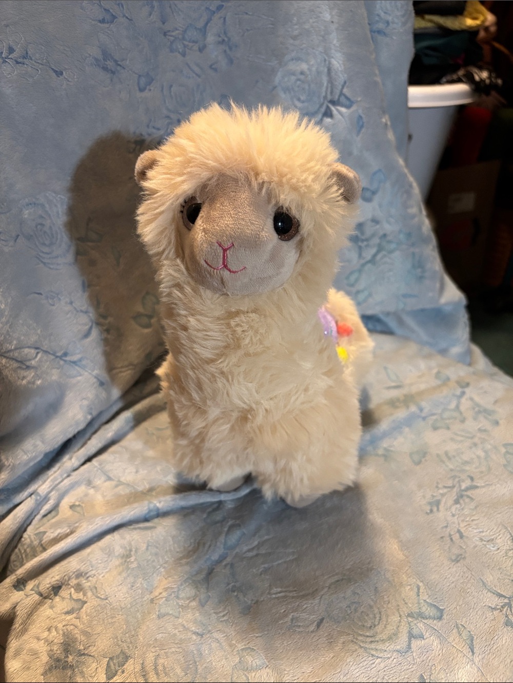 Plush Cream Alpaca Pet Toy - Soft Stuffed Animal